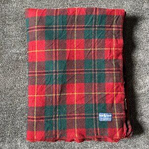 Vintage RALPH LAUREN Red & Green Plaid 100% Wool Blanket Ralph Lauren Christmas